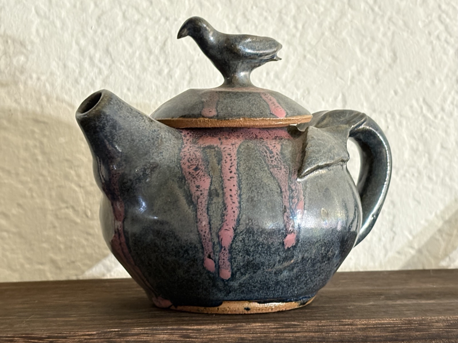 Hand-thrown ceramic teapot